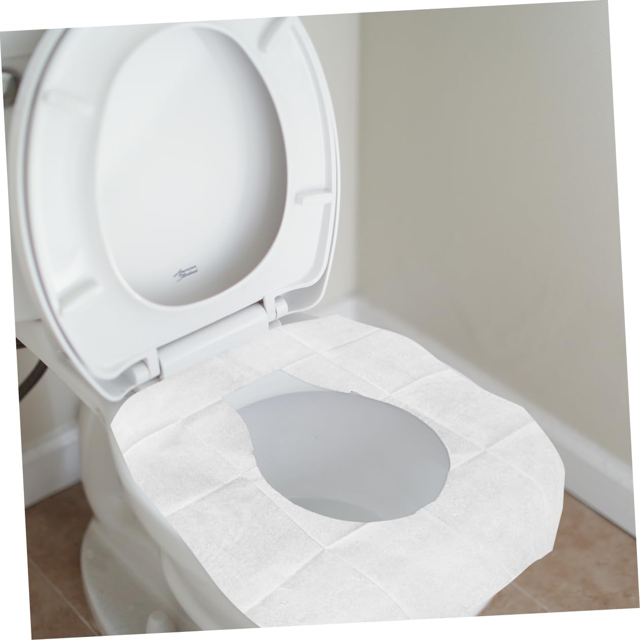 DOITOOL 120pcs Disposable Toilet Seat Covers Flushable Skin-friendly Portable Toilet Mats for Travel Camping Hospital and Public Restrooms