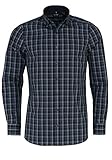 OLYMP Level Five Body fit Hemd Langarm Button Down Kragen Karo schwarz Größe 38