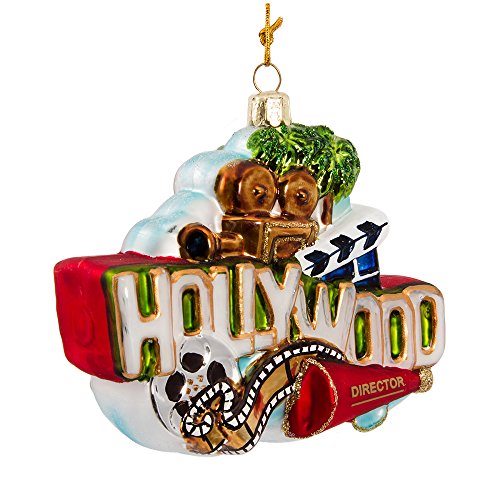 Kurt Adler Glass Hollywood Sign Ornament, 5-Inch, Multicolor, 9.906006 x 8.635992 x 15.24 cm