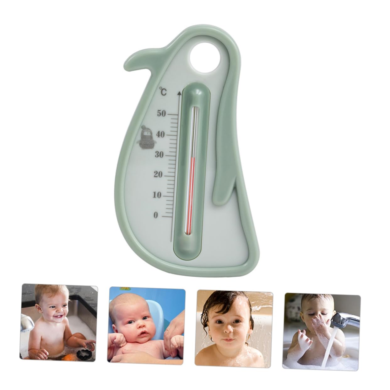Newborn Bath Thermometer Penguin Shape Tub Thermometer for Safe Bathing Random Color