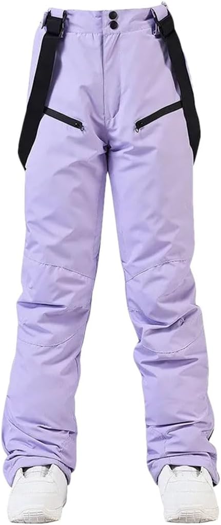 Men Women Ski Pants Windproof Snow Trousers Winter Snowboarding Suspender Pants with Waist Protection