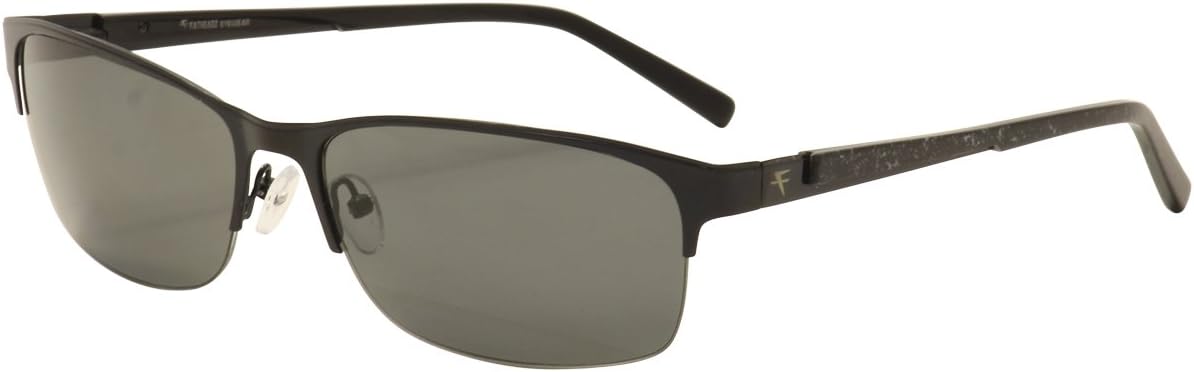 Fatheadz Men's D-Fens FH00140 FH/00140 Black/Smoke Polarized Sunglasses 64mm