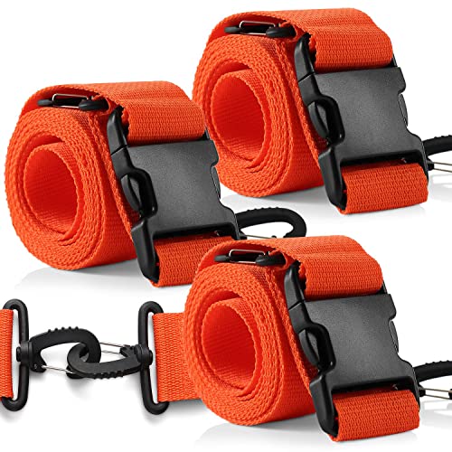 PrimaCare IR-5007-3 Pack of 3, 2 Piece Backboard with Swivel Speed Clip – Adjustable Patient Immobilization Straps with Quick Release Buckles for Spine Boards, 9 Feet, Orange