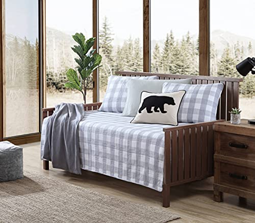Eddie Bauer Home | Lakehouse Collection | Quilt Set - 100% Cotton, Reversible, Medium Weight Bedding With Matching Shams, Daybed, Grey #TOP1