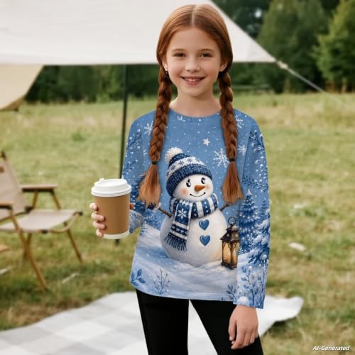 Image of Renewold Boys Girls Tees Kids T-Shirt Long Sleeve Crewneck T Shirts Casual Athletic Tops Clothing for Home School Travel