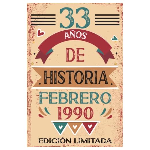 33 Años De Historia Febrero 1990: Libro de visitas, cuaderno, 110 páginas de felicitaciones, idea de regalo, regalo Para la esposa, novia, mujer, La madre