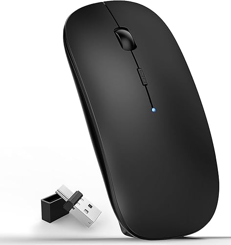 Ratón inalámbrico, mouse Bluetooth para MacBook ProMacBook Aircomputadora portátilPCMaciPad procomputadora, Bluetooth 5.23.0 y receptor USB tipo C