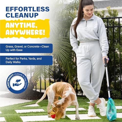 TITAN XR Dog Pooper Scooper 3 Tools in 1, Portable Pooper Scooper for Large & Small Dogs | Long Handle Poop Scooper for Dogs | Durable & Easy-to-Use Poop Scooper for Yard with Sticky Roller Feature - Thumbnail 4