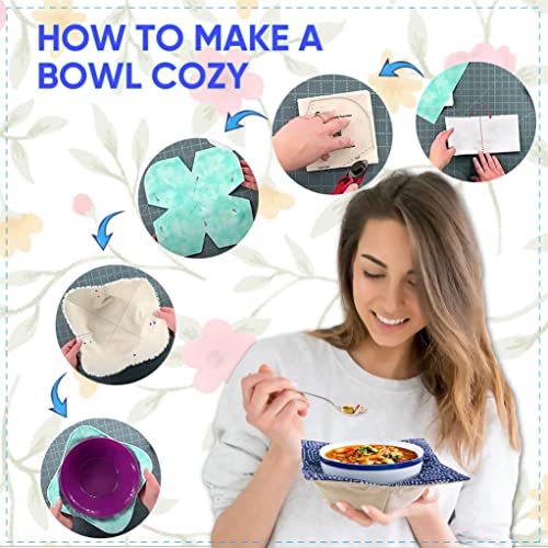 365Home Bowl Cozy Template 3 Sizes, Bowl Cozy Pattern Template, Bowl Cozy Template Cutting Ruler Set With 40 Pcs Of Sewing Pin And Manual Instruction #TOP3