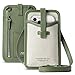 Produktbild Ringke Mini Cross Bag Canvas Handykette Geldbörse für Smartphones, Crossbody Wallet Hülle mit Kartenhalter Abnehmbarer Verstellbarer Reißverschlussgurt - Dark Olive