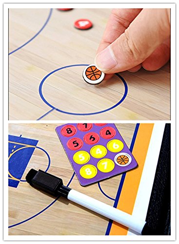 Basketball Coaching Board Coaches Clipboard Tactical Magnetic Board Kit with Dry Erase, Marker Pen and Zipper Bag (Basketball Board) (Basketball Coaching Board) (Basketball Coaching Board)