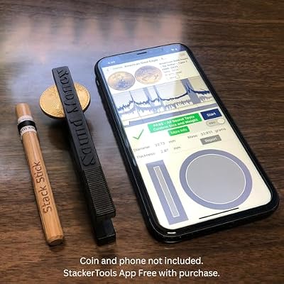 The Pocket Pinger + Stack Stick, Coin Ping Test (Black, 1 Pack) + StackerTools App