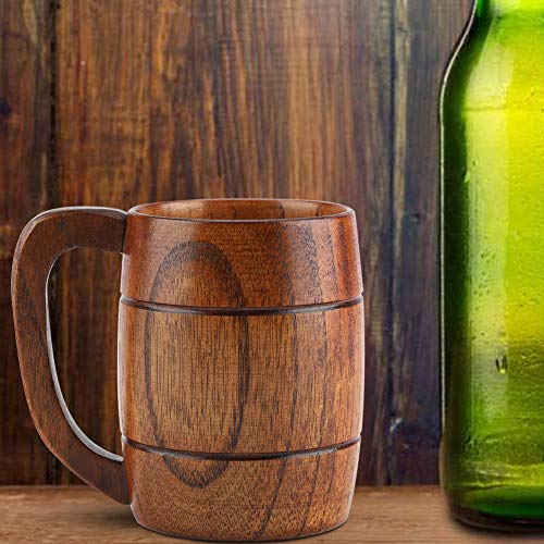 Large Wooden Beer Mug, Wood Drinking Cup Wooden Tankard Beer Glass Stein Tea Cup Barrel Mug For Men Women Coffee Mug Gift Viking Mug #TOP3