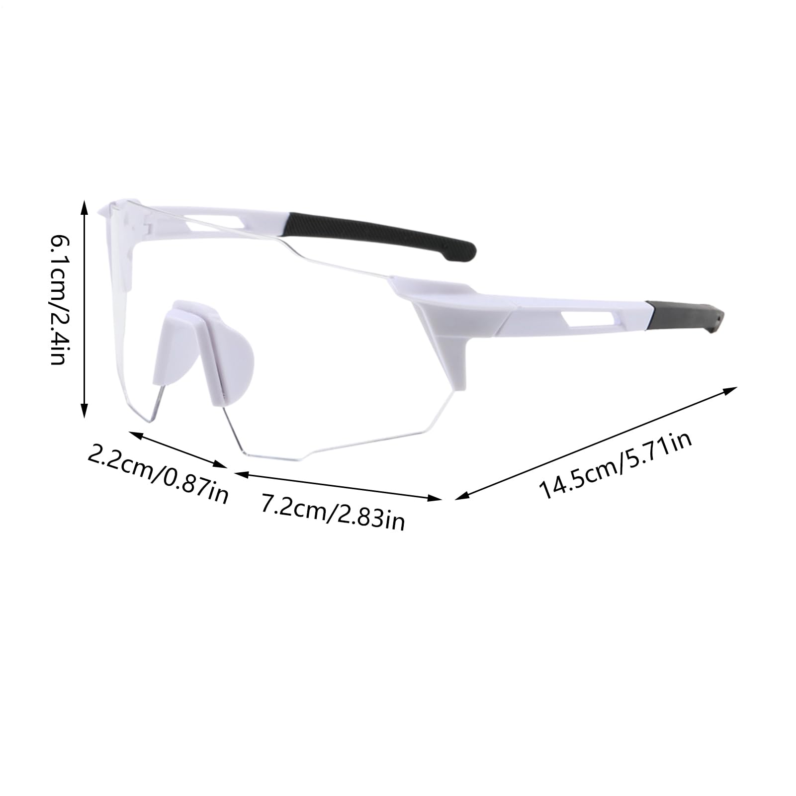 Fahrradbrille, photochrome, polarisierte Sport-Sonnenbrille, Sicherheitsbrille, klare Fahrbrille, UV400-Schutz, Sportbrille zum Laufen, Angeln und Baseball