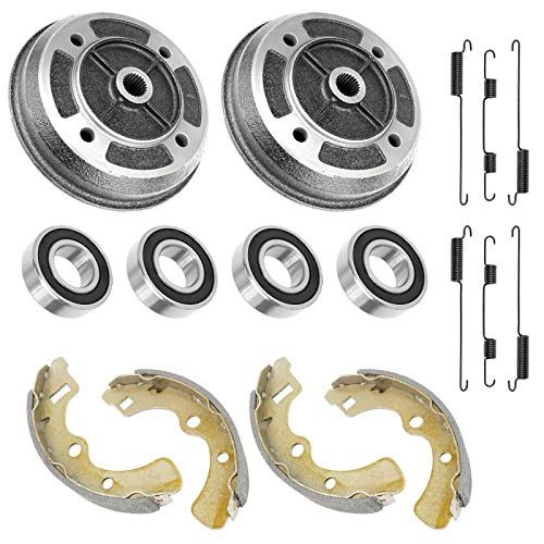 Caltric 2 Rear Brake Drum With Shoes Kit Compatible With Kawasaki Mule 2500 Kaf620C Kaf620 C 1994-2000 #TOP29