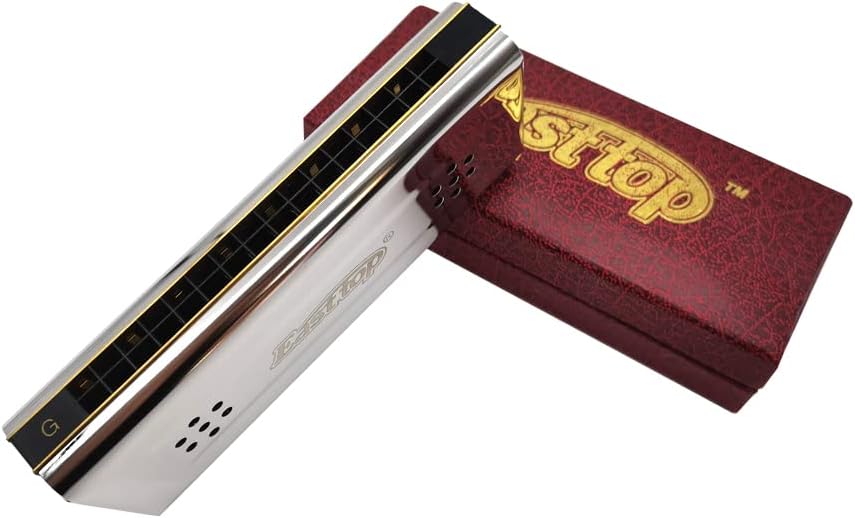 Selected Reeds 16Holes Double-sided Double-tone Harmonica, Advanced C-tone G-tone Polyphonic Harmonica for Beginners, Adults and Students with Wooden Box (16holes)