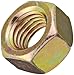 Steel Hex Nut, Zinc Yellow-Chromate Plated Finish, Grade 8, 9/16"-18 Threads, 1.010" Width Across Flats, 0.496" Height (Pack of 25)