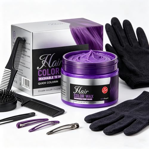Cera de peinado lavable color púrpura tamaño único miniatura 4