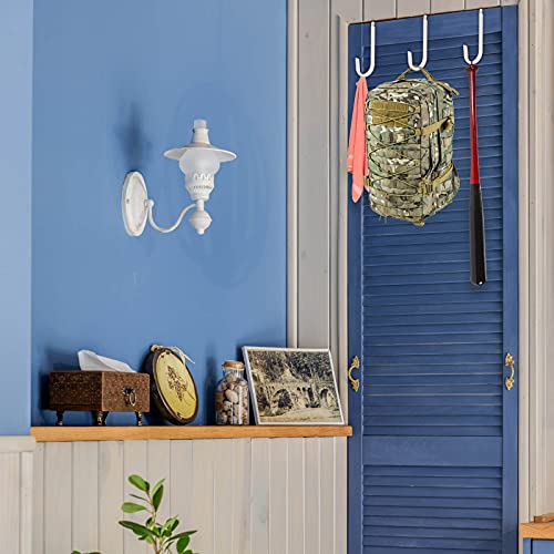 Peasulin 6 Pack Over The Door Hooks, Over The Door Hangers Hooks, Soft Rubber Surface Prevents Scratches, White Door Hooks For Bathroom, Living Room, Kitchen Hanging Clothes, Towels, Shoe Bag, Hats #TOP6