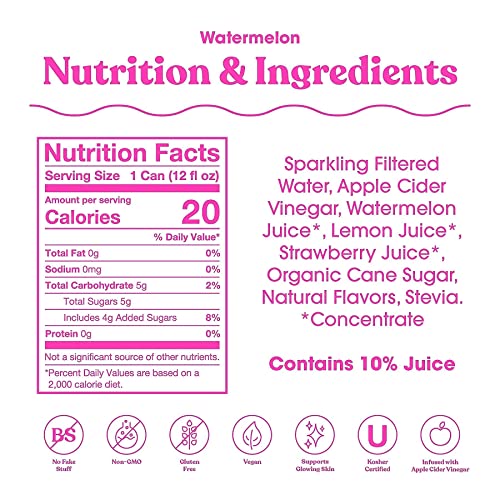 Poppi Sparkling Prebiotic Soda, Bulk 24-Pack, Orange & Watermelon, Beverages Made With Apple Cider Vinegar W/Gut Health & Immunity Benefits, Low Calorie & Low Sugar Drinks, 12Oz (24 Pack) #TOP5