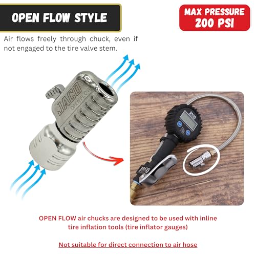 JACO Lightning S2 Quick-Connect Tire Air Chuck - 1/4" F-NPT (Open Flow) by JACO Superior Products - Image 3