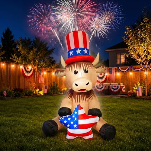 mowholm 4FT Patriotic Highland Cow