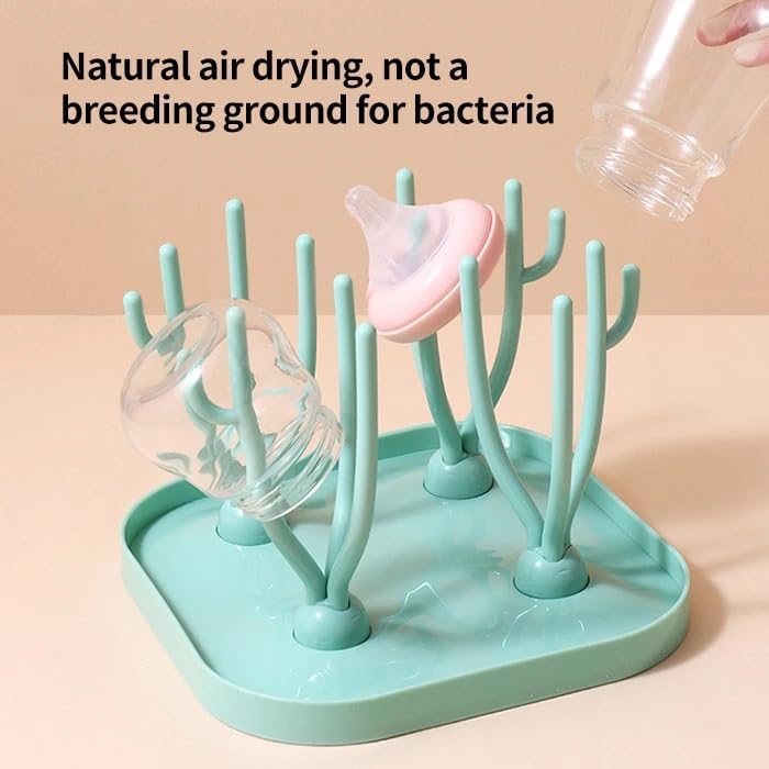 Miniatura 4 de Mandy Estante de secado de biberones sin BPA estante de secado de biberones para biberones y accesorios  Estante secador de biberones con 16 ramas