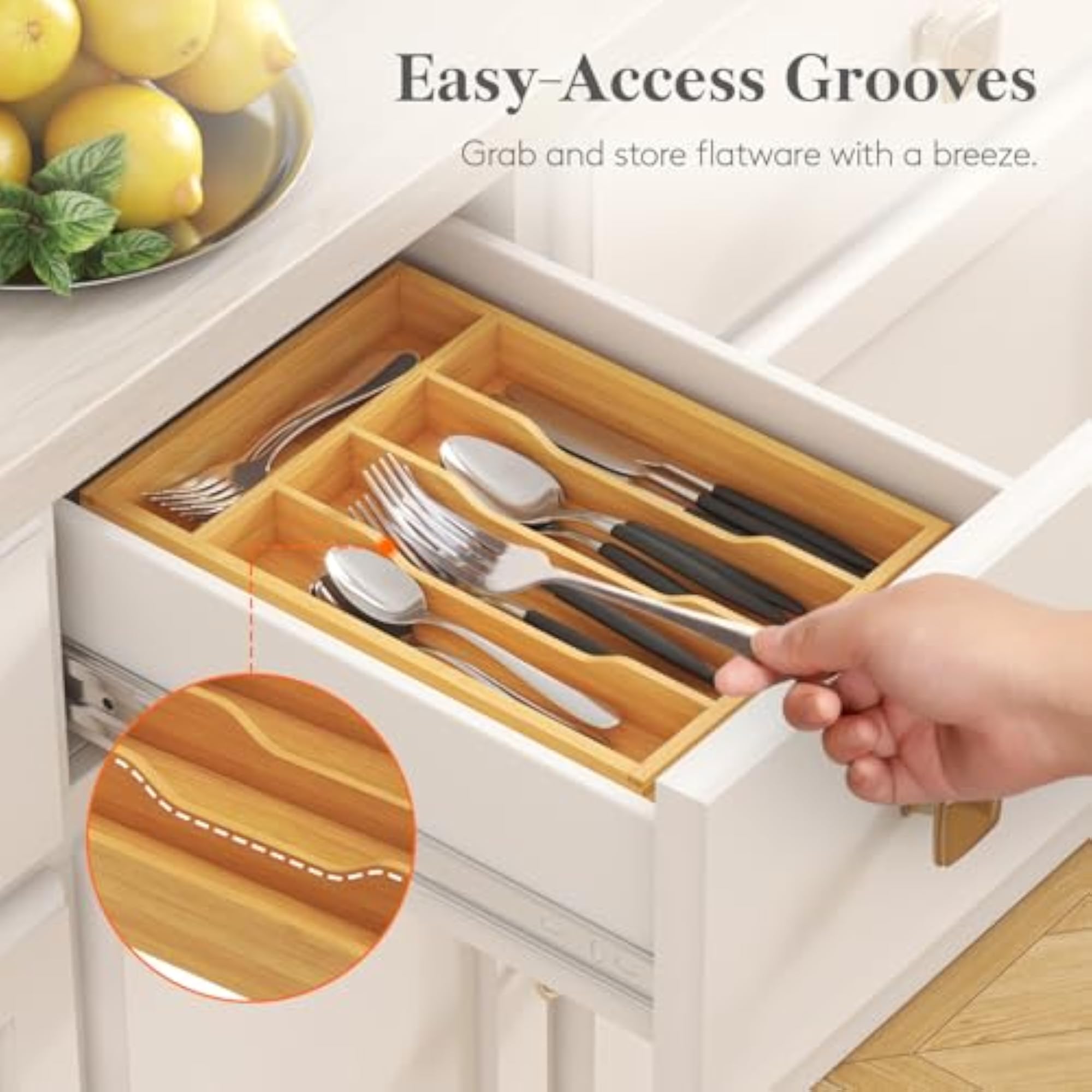 Silverware Drawer Organizer for Kitchen