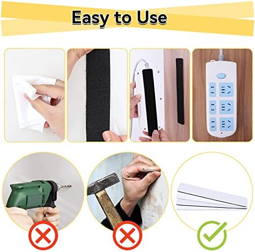 Double Sided Sticky Pads, 20PCS Picture Hanging Strips, No Nails Self Adhesive Wall Hanging Strips, White and Black (3x20cm)