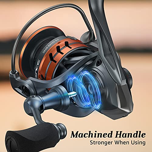 Cadence Vigor Spinning Reel - 9+1 Bb Fishing Reel With Lightweight Magnesium Frame, Smooth Powerful Spinning Reels With High-Speed 6.2:1 Gear Ratio, 36 Lbs Max Drag & Stronger Machined Handle (1000) #TOP7