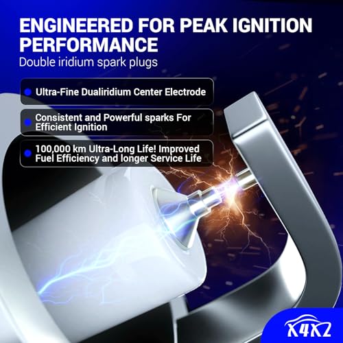 image for X4XZ UF271 Ignition Coils Pack & Double Iridium Spark Plugs & 10.2MM S