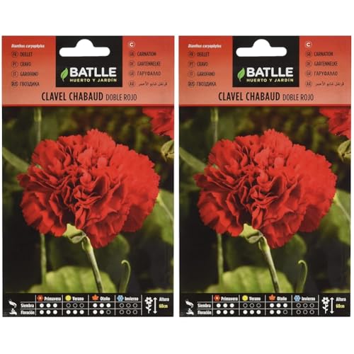 Batlle – Semi di Fiori – Garofano Chabaud Doppio Rosso (Confezione da 2)