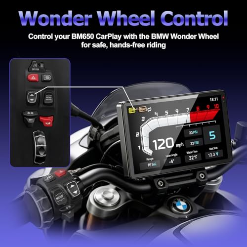 Image of LBW 6.5 Inch Motorcycle CarPlay GPS for BMW, Ultra-Bright CarPlay Screen, 1200 Nits Bright Waterproof HD Touch Screen, Plug&Play Lossless Installation, iOS /Android Native Protocol Support