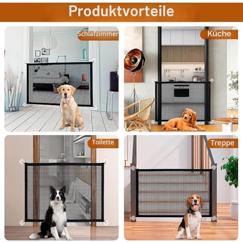 Türschutzgitter ohne Bohren 110 x 72 cm Treppenschutzgitter Hund, Absperrgitter ohne Bohren, Treppenschutzgitter ohne Bohren, Hundeschutzgitter, Katze Tür geeignet für Haustiere, Babys