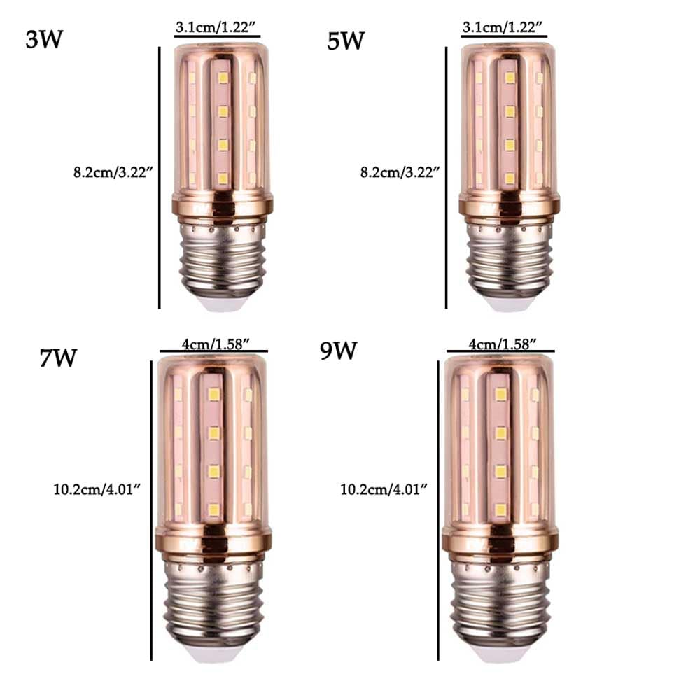 Paquete de 2 Bombillas LED de maíz E27, 9 W, Blanco cálido, 3000 K, Bombillas de maíz E27 de Ahorro de energía, 900 LM equivalentes a una Bombilla incandescente de 100 W, Bombillas LED de maíz