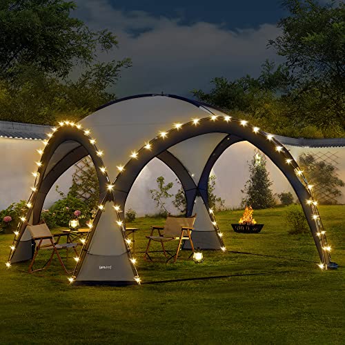 Paviljoen Grästorp met LED-verlichting 345x345x247 cm blauw - Afbeelding 3