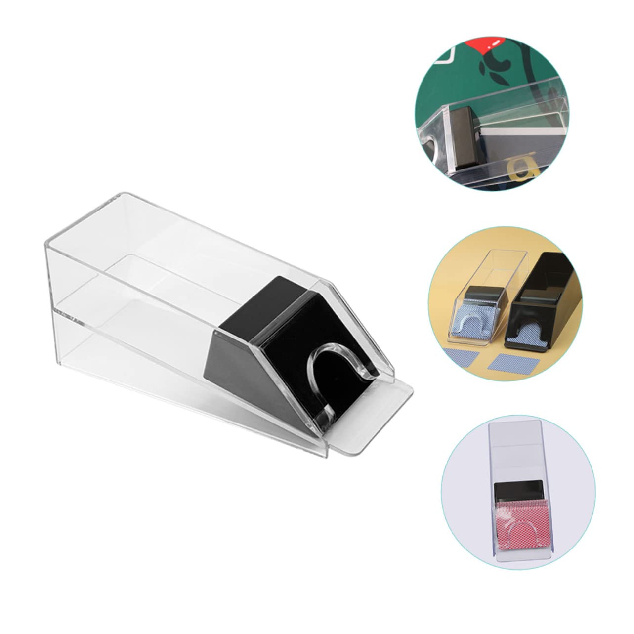 Beaupretty Distribuidor De Cartas Zapatos Portátiles Distribuidor De Tarjetas Zapatos Acrílicos Accesorio para Crupier para Tarjetas Suministros De Casa