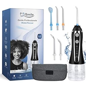iSmile® Waterflosser – Monddouche – GRATIS Reistas – Waterflosser Draadloos – Tandsteen Verwijderen – Gezond & Schoon Gebit – Zwart