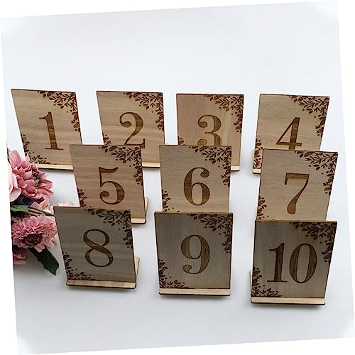Numéros de table en bois 1 à 10 pour décoration de mariage rustique et chic - 6