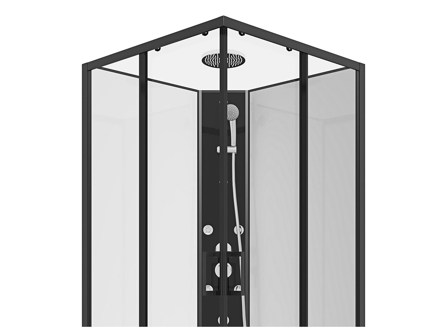 Vente-unique - Cabina doccia ad angolo idromassaggio - 80 x 80 x 225 cm - KIVORA