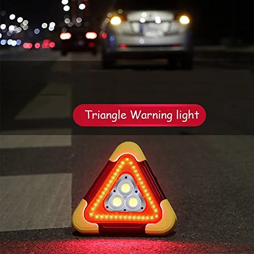 2Pcs Multifunctional Triangle Warning Light Solar Charging 5 Mode Led Emergency Triangle Light Safety Sign Light For Car Breakdown Accident #TOP1