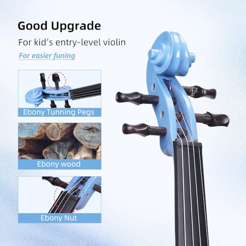 Aileen 4/4 Blue Violin for Beginner Students - Image 4