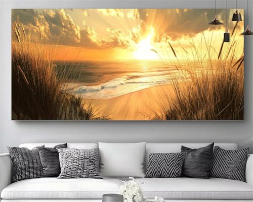 Diamond Painting XXL Plage Coucher du Soleil 70x140 cm Kit Complet