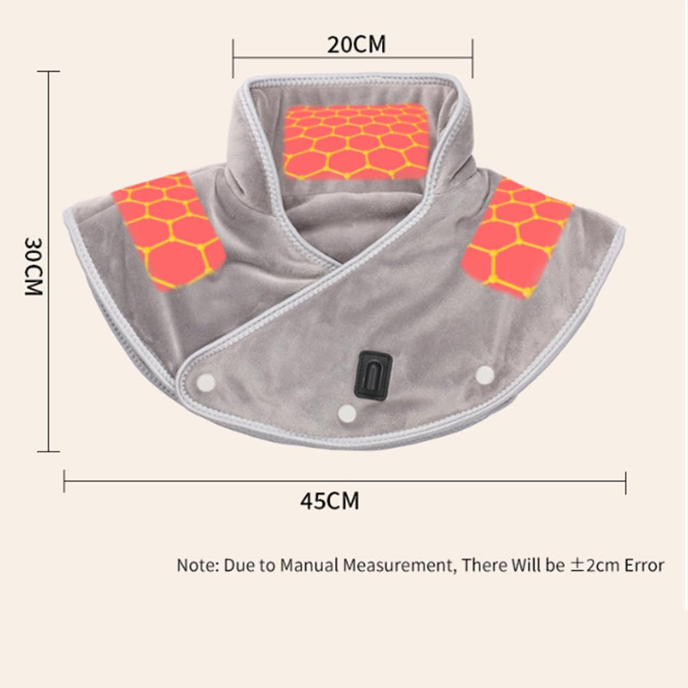 Almohadilla térmica para Cuello y Hombros con 3 Niveles de Temperatura, Ideal para Personas con Miedo al frío (B, Talla única)