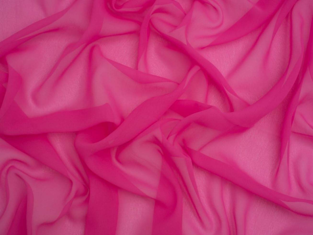 Minerva Cerise Pink Core Range Sheer Chiffon Fabric - Lightweight & Suitable For Dressmaking - Approx Width: 110Cm / 44" - Sold Per Metre