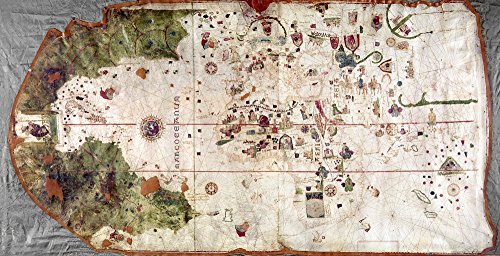 Nina World Map 1500 Nworld Map 1500 Of Juan De La Cosa Navigator On The Nina On Christopher Columbus Second Voyage Of 1493-94 Poster Print by (18 x 24)