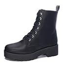 Dirty Laundry More Fun Black Lace Up Chunky Block Heel Rounded Toe Ankle Boots