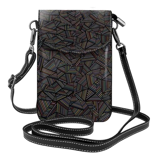 Portefeuille cuir PU bandoulière arc-en-ciel pour ranger téléphone et cartes de crédit