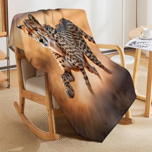 Manta de franela estampada leopardo 180x200 cm para sofá 5