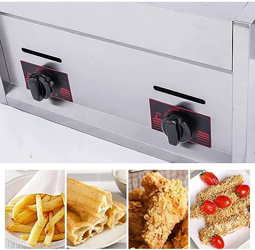 Fritadeira a gás comercial, cesta de bancada de 20l, fritadeira de gordura profunda em aço inoxidáve